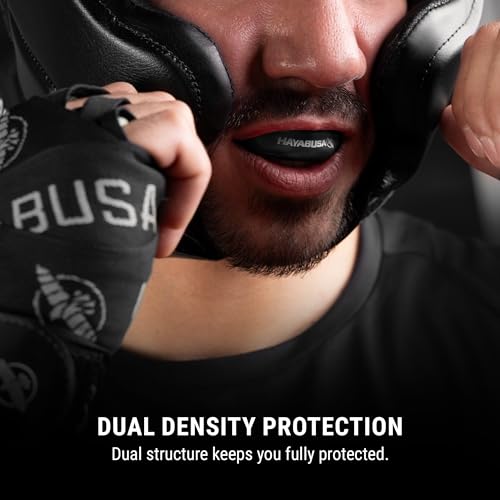 Hayabusa Combat Sports Mouth Guard Youth, Kids and Adult Sizes Comes with Case - Black/Red, Adult - color: Black/Red, size: Adult