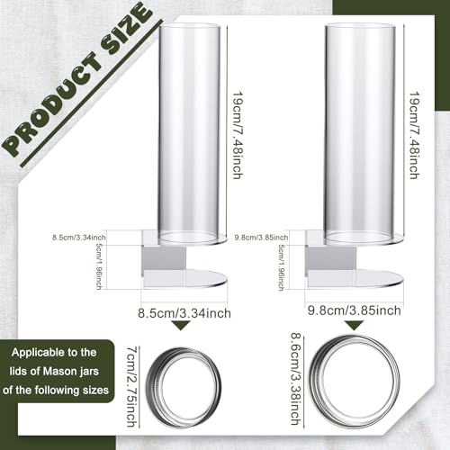 2 Pack Mason Jar Lid Organizer Wide & Regular Mouth Storage Rack for Canning Jar Lids and Rings Acrylic Vertical Storage Holder Kitchen Organization & Tumbler Lids