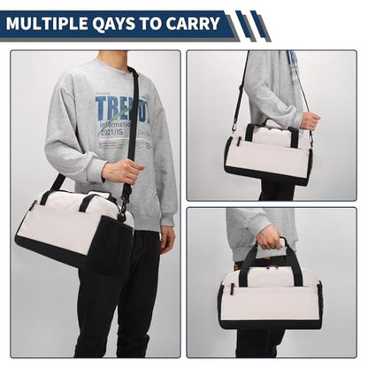 Small Gym Bag with Wet Pocket - 14 inch Mini Duffle Bag for Men & Women Lightweight Carry On Bag for Travel Sport - Beige - color: Beige