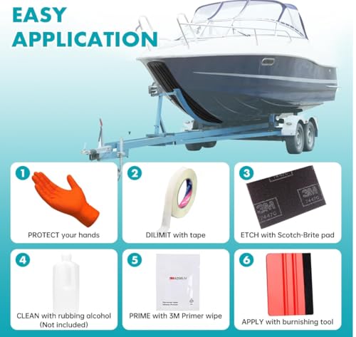 TONGMO Keel Guard: Self-Adhesive Shield Keel Guard for Protecting Fiberglass and Specific Aluminum Boats from Rocks, Oyster Beds, and Scratches 5 Inche Wide