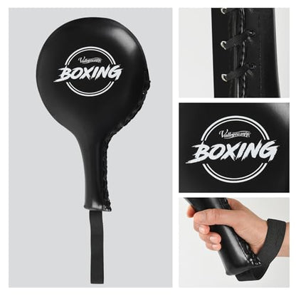 2 Pack Boxing Target Paddles for Taekwondo,MMA,Martial Arts | Kickboxing Striking Target Pads,Punching Kick Pads,Training Paddles - color: Black