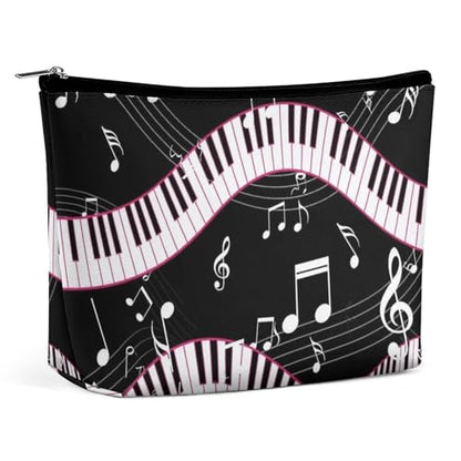 Supdreamc Fashion Makeup Case Handbag, Black And White Piano Keys Music Note Travel Makeup Train Case Pouch Large Capacity Carry On Bag, Luggage Pouch, Makeup Pouch for Women GirlGirls Ladies - color: Pattern 423