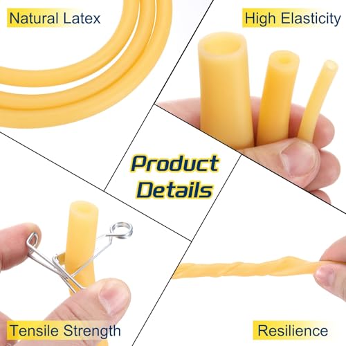 PATIKIL 3.3 Ft(1M) Natural Latex Rubber Tubing, 9/16"(14mm) ID x 11/16"(18mm) OD Sling Shot Rubber Tubing Tube with Hose Clamps for Exercise, Stretching, Laboratory, Home Hose Tube - size: 14mm ID x 18mm OD