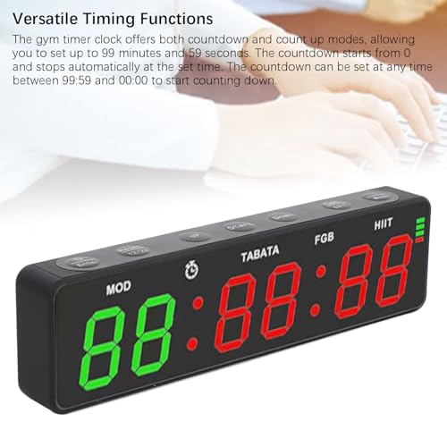 Portable Gym Timer Clock Magnetic Rechargeable Workout Interval Fitness Digital Timer with Stopwatch for Home Garage Boxing