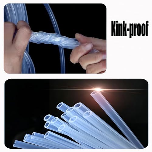 Aquarium Silicone Airline Tubing Odorless Anti-Fall-Off Air Hose 6Ft 3/16" (4mm) ID for Fish Tank Air Pump Air Stone and Bubble Filter