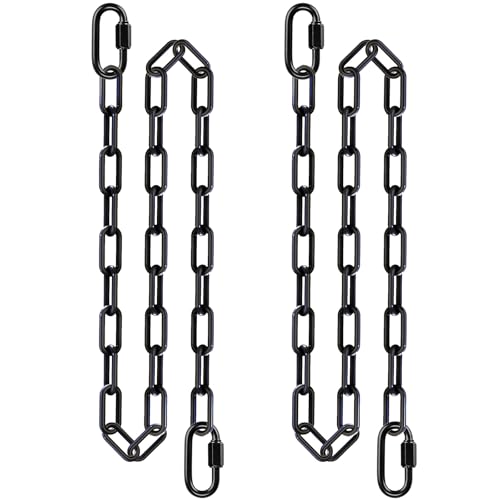 2Pcs 65" Swing Chain Heavy Duty Hanging Chairs Chains 1000 LBs Capacity - color: Black, size: 65"