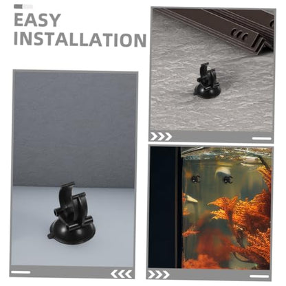 Yardwe 12pcs Aquarium Suction Cups with Clips for Fish Tank Hose Tubes Replacement Holders for Pump and Heater Black Suction Clip Organizers for Air Hose Accessories