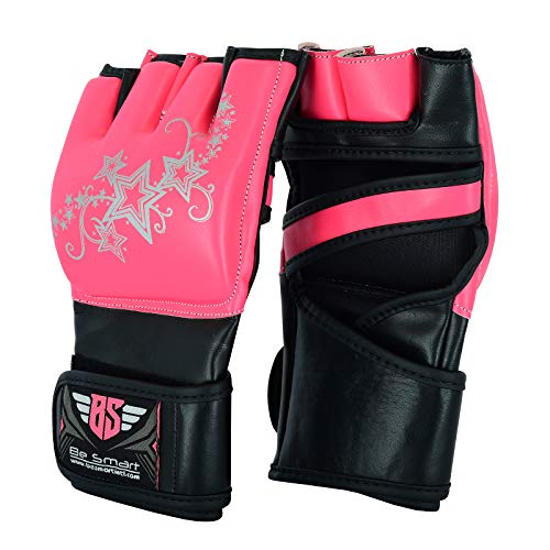 BeSmart UFC Kickboxing Gloves - MMA Sparring & Training Gloves for Mixed Martial-Arts, Adults Men & Women - color: Pink, size: Large