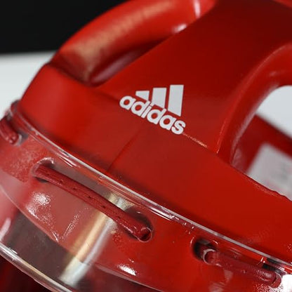 adidas Martial Arts Taekwondo Headgear with Face Shield - color: Red, size: Large