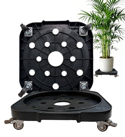 11" 5-Gallon Water Bottle Jug Caddy with 4 Rolling Swivel Casters - Heavy-Duty 5-Gallon Bucket Dolly & Plant Stand, Blue - color: Blue