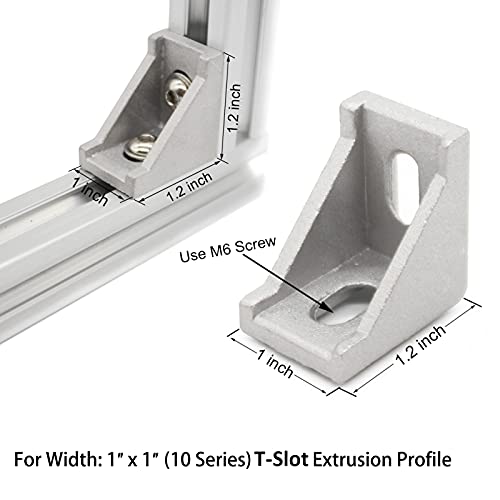 20Pcs 1" x 1" 1010 Series Aluminum Extrusion Profiles Fastener T-Solt Connector for 10 Series Extrusion - style: 20 pcs only bracket