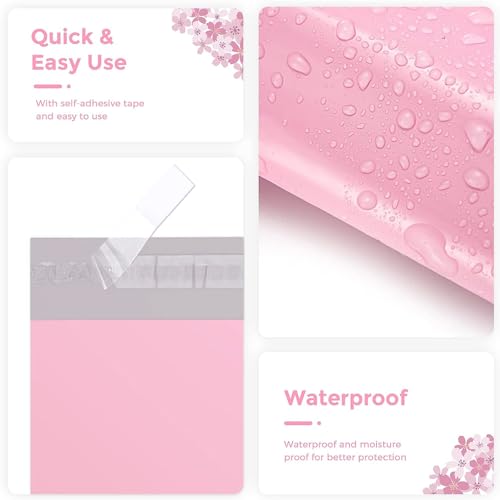 Metronic Poly Mailers 12x15.5 100 Pack, Strong Adhesive Shipping Envelopes for Clothing, Medium Shipping Bags for Small Businesses, Waterproof Mailers Poly Bags for Shipping, Packages Bags Light Pink - size: 12x15.5 100PC