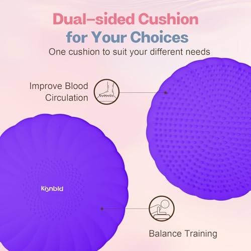 kisnbld Wobble Cushion, Balance Disc with Pump, Core & Posture Training - color: 2Purple