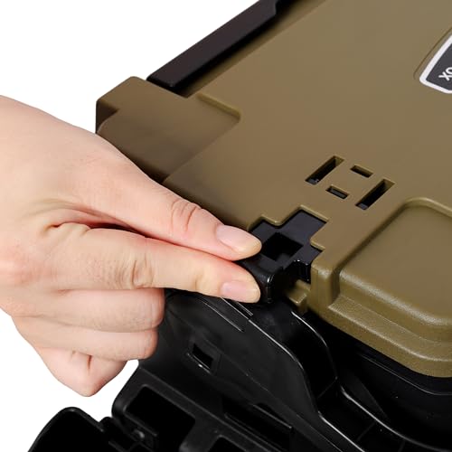 Dual-layer Fishing Tackle Box, Tackle Box Organizer Fishing Box Large, Plastic Portable Tackle Storage Box with 2pcs Rod Holder, 2pcs Cup Holder, 1pc Carring Strap