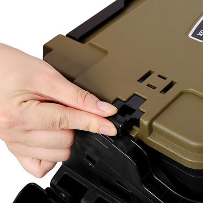 Dual-layer Fishing Tackle Box, Tackle Box Organizer Fishing Box Large, Plastic Portable Tackle Storage Box with 2pcs Rod Holder, 2pcs Cup Holder, 1pc Carring Strap