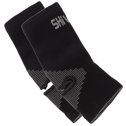 2 Pcs Foot Ankle Protector for Karate Practice, Knitted Fabric Black
