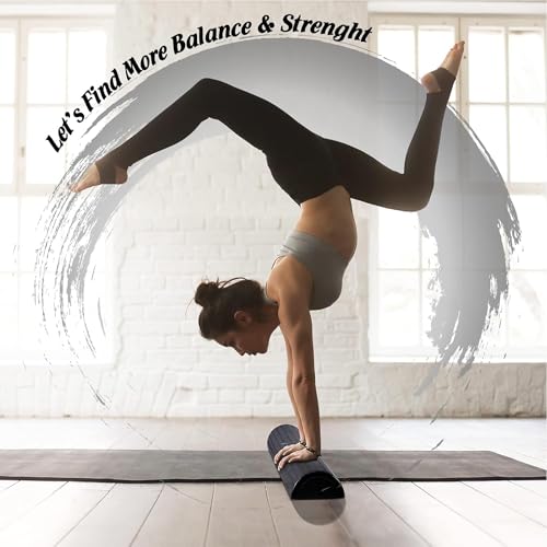 Yes4All High-Density EPP Half Round Back Roller Foam, Exercise Foam Roller for Yoga, Pilates & Stretching - 12, 18, 24, 36 inch - color: Black, style: 36 inch