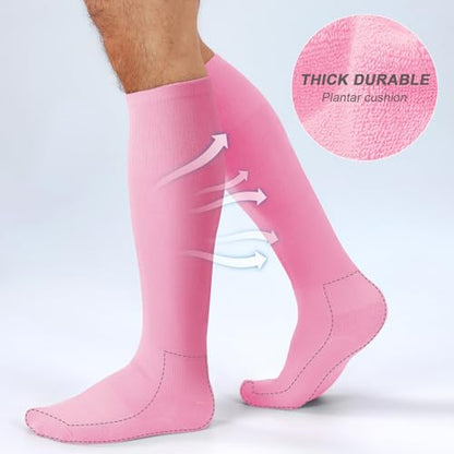 XZQTIVE Soccer Shin Guards with Shin Sleeves and Soccer Socks, Football Shin Pads Set for Kids Youth and Adult - color: light pink, size: L(Youth/Adult)