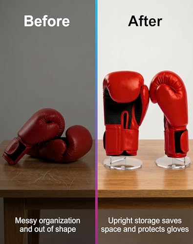 Clear Boxing Glove Stand, Boxing Glove Display Stand, Vertical Baseball Glove Display Stand(1 PACK) - color: 1 PACK