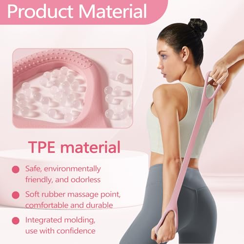 Yitexin Figure 8 Resistance Band, Stretch Bands for Exercise, Stretch Strap for Arm Shoulder Back Chest Stretching, Elastic Rope Stretching Bands - color: Pink