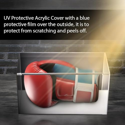 G-PLUS Boxing Glove Display Case Baseball Mitt UV-Protected Display Case Wall Mount Horizontal Show Case Acrylic(Not Suitable for Vertical Hanging)