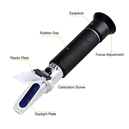 Salinity Refractometer for Seawater Aqaurium Fishkeeping Salinity Tester Meter Dual Scale-Specific Gravity Salinity Hydrometer 0-100PPT & 1.000-1.070