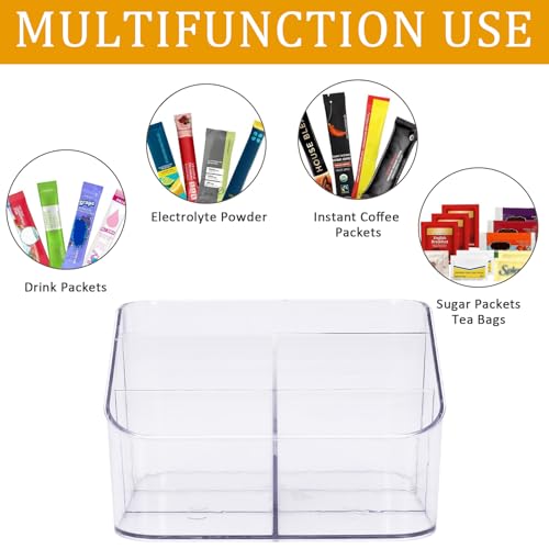 Drink Packet Organizer, Powdered Drink Mix,Powder Packet,Acrylic Water Flavor Packet Organization Container with Removable Dividers for Storage Bins for Kitchen Cabinet, Pantry,Office - size: Large