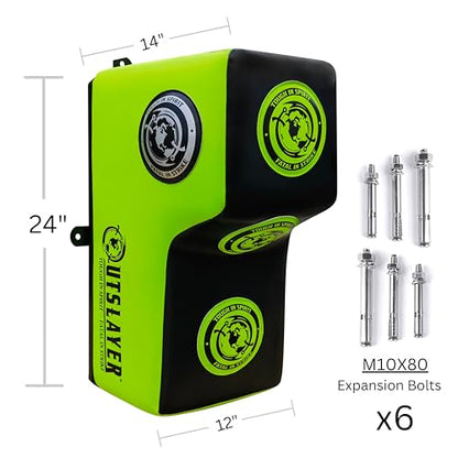 Outslayer Wall Mount Punching Bag - Space-Saving Boxing Training Equipment for Hooks, Uppercuts, Straight Combinations - High Density Foam, Wall Mounted Uppercut Boxing Bag
