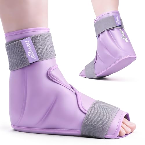 NEWGO Foot Ice Pack Wrap – Cold Compression for Plantar Fasciitis, Purple | 360° Full Coverage Gel Ice Boot, Reusable For Heel & Ankle Pain, Swelling, Achilles Tendonitis, Sprains - color: Purple