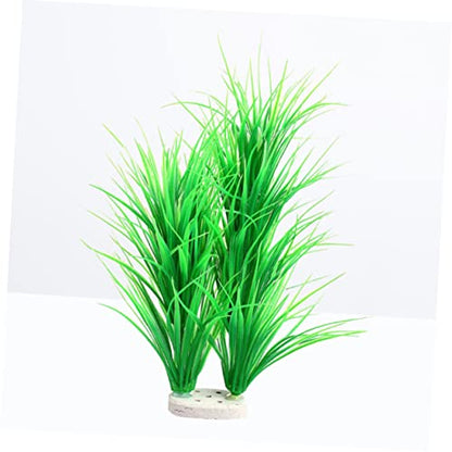 balacoo Green Lifelike Aquatic Scallion Grass for Fish Tank Decoration Realistic Artificial Water Plants with Base for Aquarium Landscape Simulated Scenery