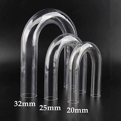 1pcs Transparent Acrylic Pipe Aquarium Fish Tank U-Shape Connector Water Supply Tube, for Garden Supplies Home DIY Connector O.D 20~32mm (Color : Outer Dia 25mm)