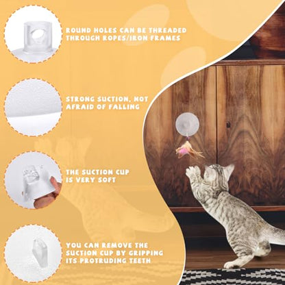 4 Pieces Cat Window Perch Suction Cup Powerful Window Bed Seat Replacement Suction Cup Clear PVC Sucker Pads for Cat Hammocks/Window Seat/Perch