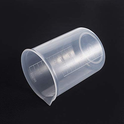 Othmro Measuring Cup 250ml Plastic Graduated Beaker Transparent for Lab Kitchen Liquids 2pcs - color: 250ml 2Pcs