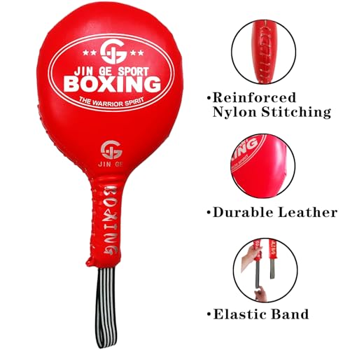 Boxing Paddles, Boxing Pads, Two-Panel Target, Louder Impact Sound - color: RED