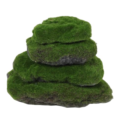 VOSAREA 4pcs Lifelike Simulated Moss Stone Decorative Rocks for Plants Moss Decorative Balls for Home Easy to Install - size: 33.00X20.00X5.50CM