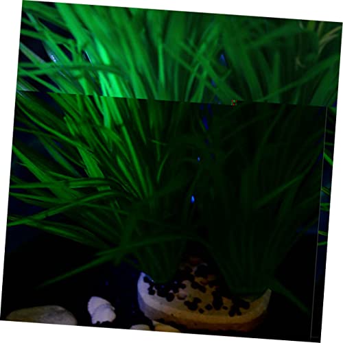 LIOOBO Green Lifelike Aquatic Scallion Grass Ornament for Fish Tanks Realistic Artificial Water Plants Base for Decorative Aquariums and Micro Landscapes