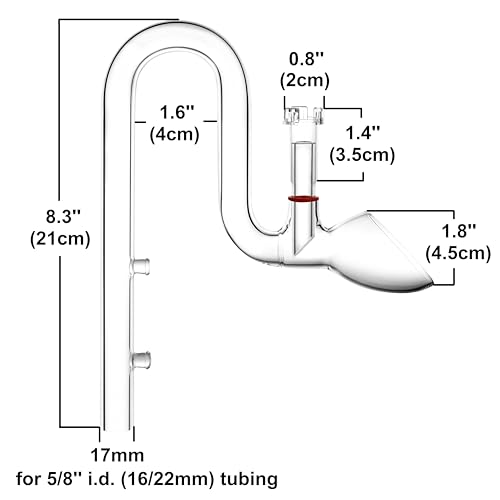 Glass Lily Pipe Set Outflow with Surface Skimmer & Multi-Level Water Intake (17mm for 16/22mm (5/8'' i.d.) tubing) - size: 17mm for 16/22mm (5/8'' i.d.) tubing