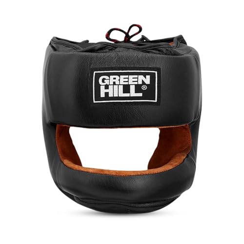 Green Hill Professional Boxing Headgear for Men & Women | Designed for boxing, MMA and Muay Thai with durable leather, protective padding and a secure fit for sparring. - size: Medium