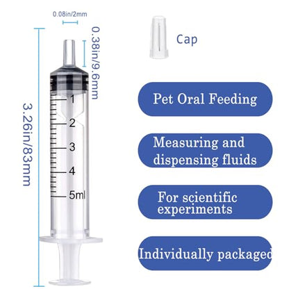 5ml Syringe for Liquid,Syringe Without Needle,Sterile Individually Packed 10pcs.