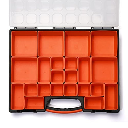 2PCS Multi-Purpose Portable Organizer Box Set with 44-Removable Compartments, 2 Pieces Professional Boxes with Dimension 16.2"L*13"W*2.3"H - size: 2 PCS