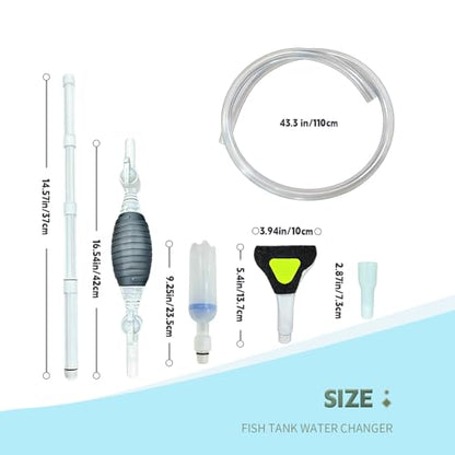 Promising Aquarium Siphon Vacuum Cleaner, Fish Tank Water Changer,Fish Tank Cleaning Tools,Gravel & Sand Cleaner,Turtle Tank Accessories