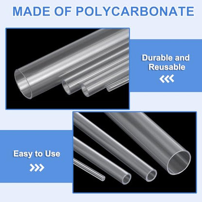 uxcell 10 Pcs Clear Plastic Rigid Tubing 5mm ID x 6mm OD, 0.5 Meters Length Round Polycarbonate Tubing for Aquarium Water Pipe, Water Cooling System, Plumbing - size: 5mm x 6mm