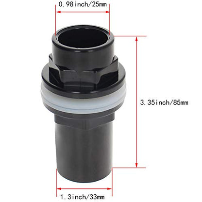 MroMax 25mm / 0.98" ID PVC Aquarium Water Pipe Connector Joint Straight Tubes Hose Connector Fish Tanks Accessories 2pcs - size: 2pcs 25mm