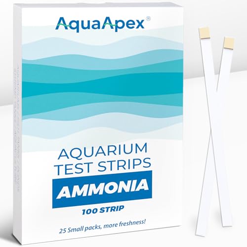 Ammonia Test Kit Aquarium (100 Strips) 0.25ppm High Precision Aquarium Test Kit for Freshwater & Saltwater | Fish Tank Test Strips Dedicated to Ammonia Detection. - size: AMMONIA 100 Strips