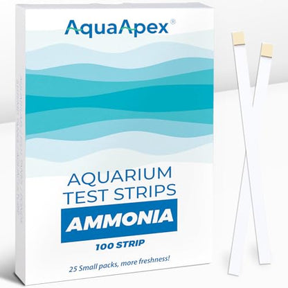 Ammonia Test Kit Aquarium (100 Strips) 0.25ppm High Precision Aquarium Test Kit for Freshwater & Saltwater | Fish Tank Test Strips Dedicated to Ammonia Detection. - size: AMMONIA 100 Strips