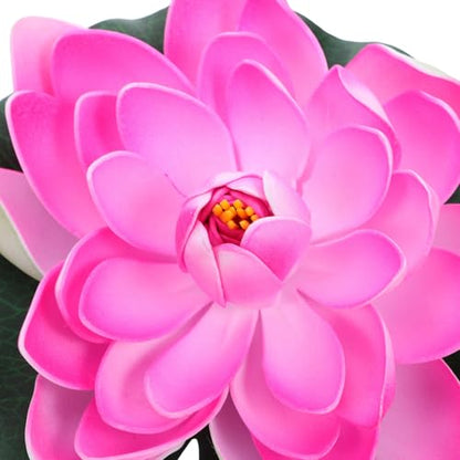 COHEALI Artificial Lotus Flower Floating Water Lily with Lifelike Eva Lily Pads, 9pcs Aquarium Pond Decoration Set, Eco-Friendly Fake Flowers for Fish Tank and Garden Display