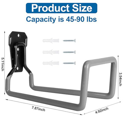 Garden Hose Holder - Metal Garden Hose Reel Wall Mounted Water Hose Holders for Outside, Heavy Duty Hose Hanger for Water Hose Storage - color: Gray