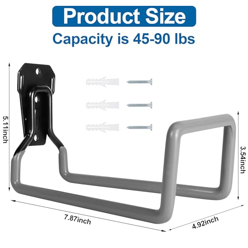 2PCS Water Hose Holder Wall Mount - Metal Hose Hanger Garden Hose Rack Heavy Duty Hose Storage for Outside Water Hose - color: 2pc Gray