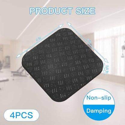 Non-Slip Treadmill Mat Pads, 4x4 Inch High Density Silicone Exercise Equipment Mat - Double-Sided Anti Vibration Pad for Treadmill, Walking Pad, Exercise Bike, Floor Protection - size: 4 PCS
