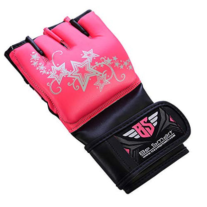 MMA Gloves, UFC Kickboxing Gloves, MMA Sparring Gloves, MMA Training Equipment, Fighting Gloves for Mixed Martial-Arts, MMA Training Gloves Adults Men & Women by BeSmart - color: Pink, size: Small